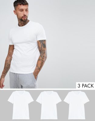BOSS By Hugo Boss Crew T-Shirt 3 Pack In Regular Fit White