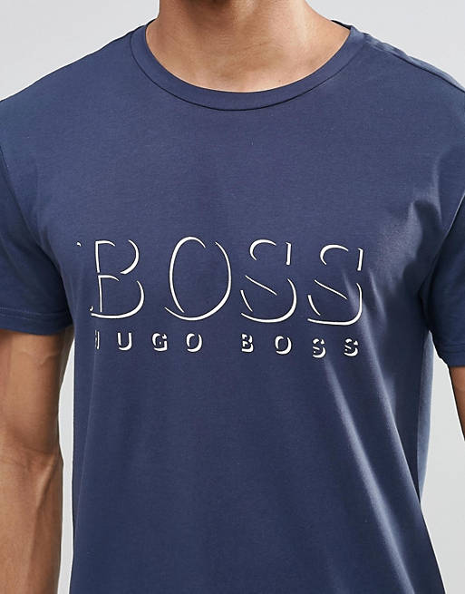 Boss By Hugo Boss Logo Regular Fit T-Shirt In Navy | ASOS