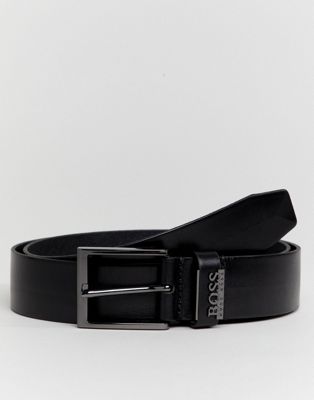 Hugo Boss Senol Leather Belt in Black 