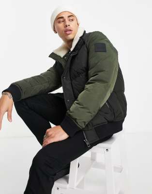 BOSS Casual osk padded coat-Green