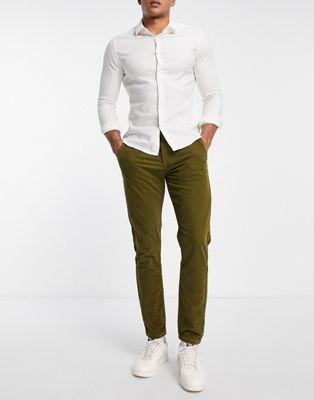 BOSS Casual Schino-Taber tapered fit trousers in corduory