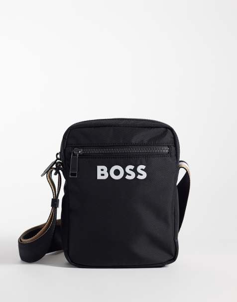 Boss Catch logo crossbodytas met rits in zwart - view 1