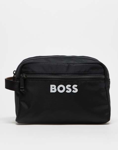 BOSS - Catch - Toilettas met logo in zwart - view 1