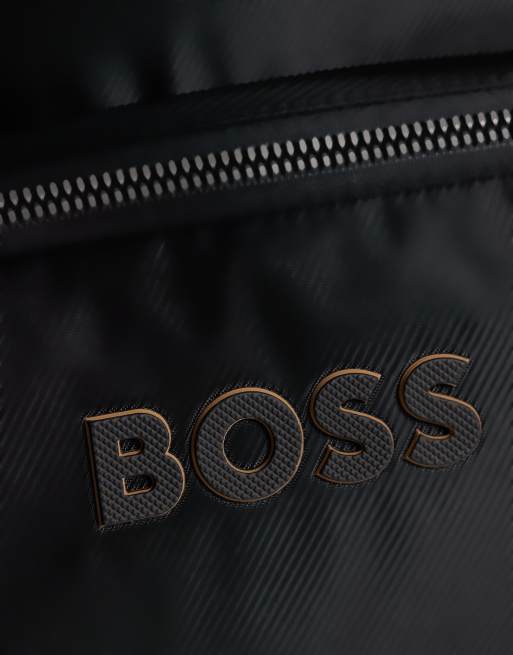 Boss Catch tonal logo backpack in black, 3 of 4