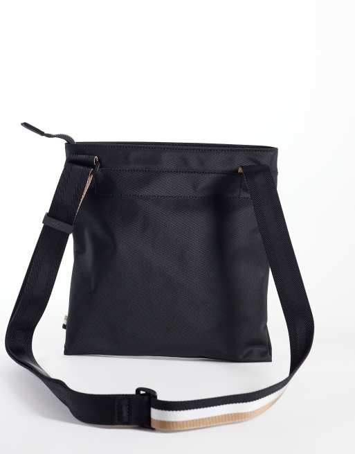 Boss Catch tonal logo envelope crossbody bag in black, 4 of 4