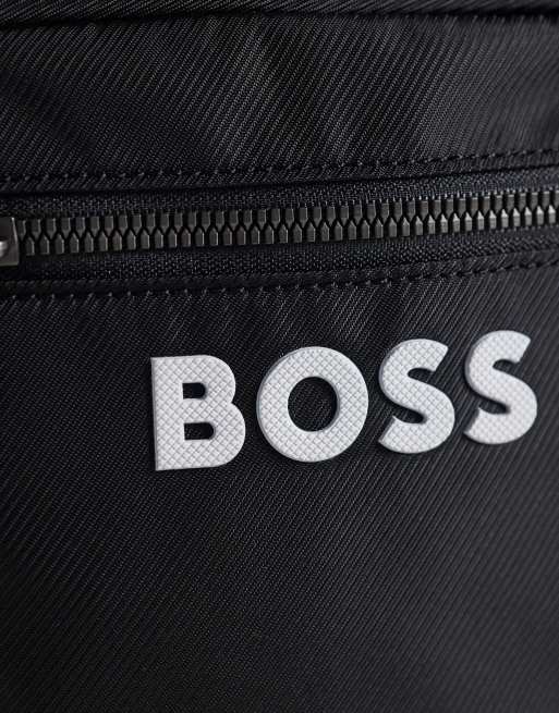 BOSS Catch Umhängetasche mit Logo und Reißverschluss in Schwarz, 3 von 4