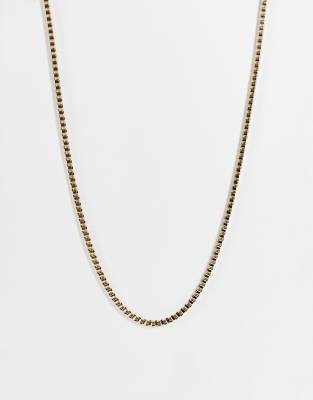 BOSS neck chain in gold - ASOS Price Checker