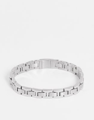 BOSS BOSS chain bracelet with ID tag in silver