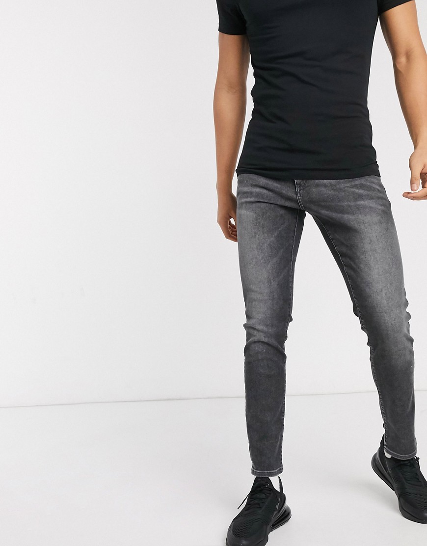 BOSS - Charleston - Skinny-fit jeans in grijze wassing-Grijs