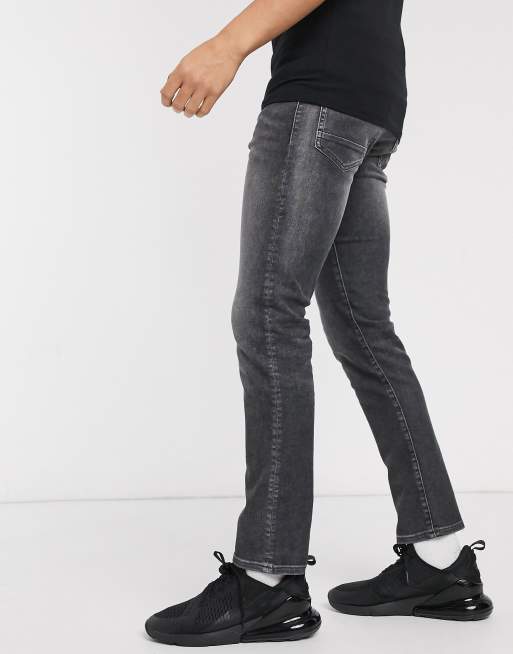 BOSS Charleston – Szare jenasy o obcisłym kroju z efektem sprania, 2 z 4