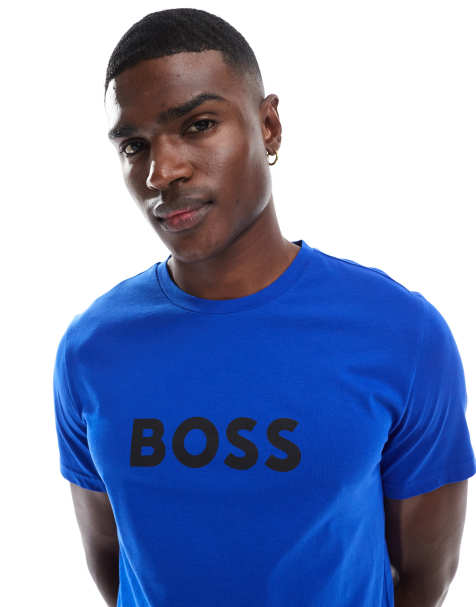 Boss chest logo t-shirt in blue - view 1