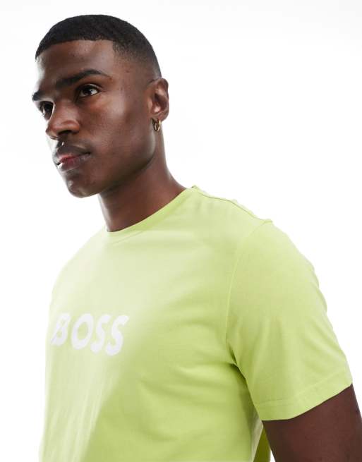 BOSS chest logo t-shirt in bright green | ASOS