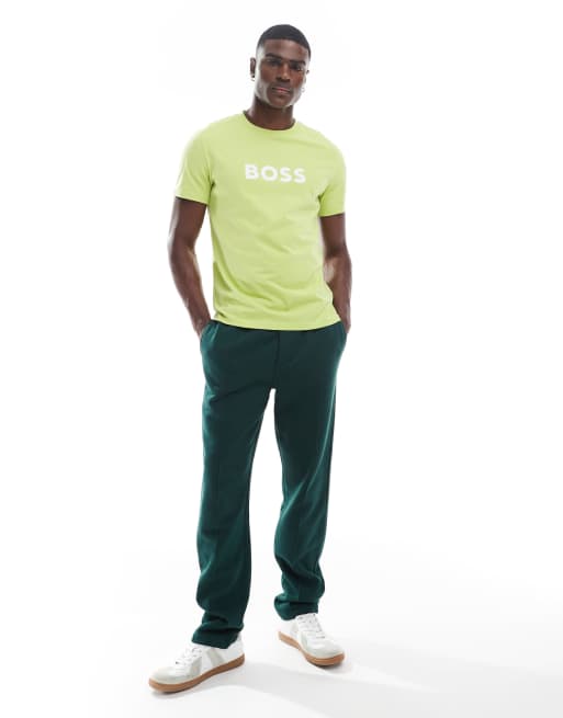BOSS chest logo t-shirt in bright green | ASOS