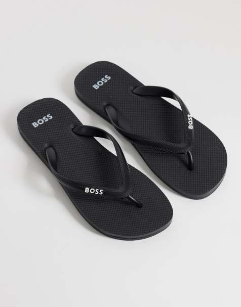 Boss classic logo thongs in black - view 1