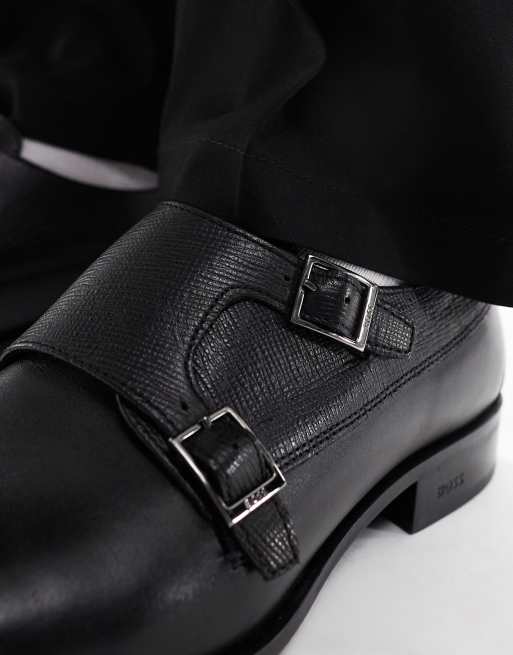 BOSS - Colby - Scarpe con fibbie in pelle nere, 4 di 4