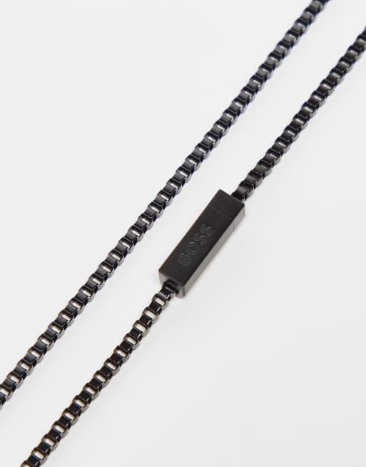 Boss - Collier chaîne pour homme avec pendentif embossé - Noir 1580356, 4 de 4