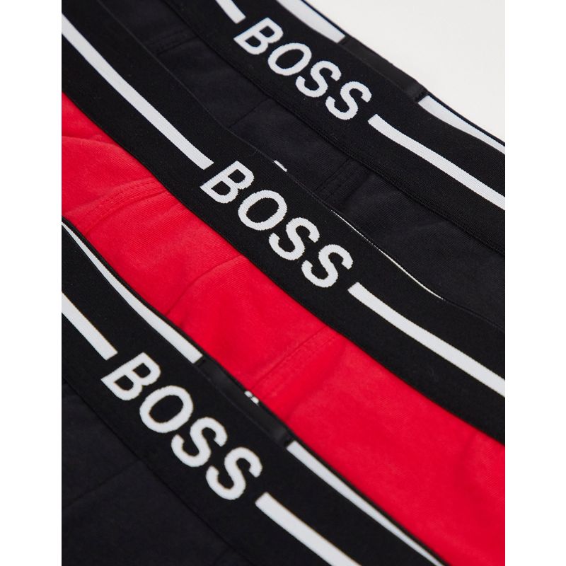 Designer Uomo BOSS - Confezione da 3 paia di boxer aderenti neri/grigi/kaki