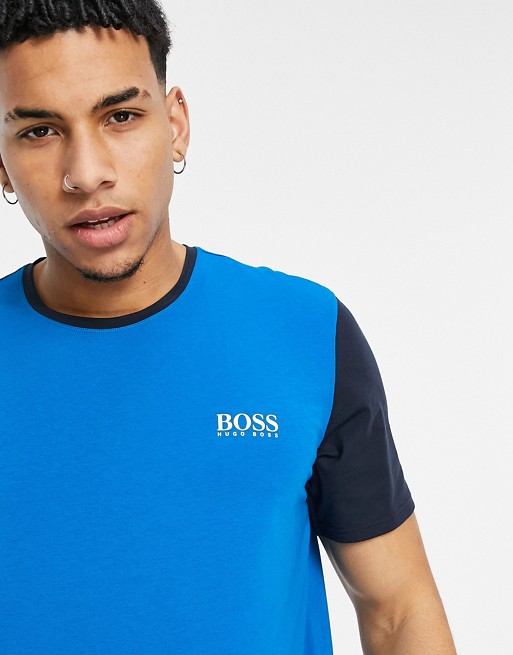 BOSS contrast logo t-shirt in blue