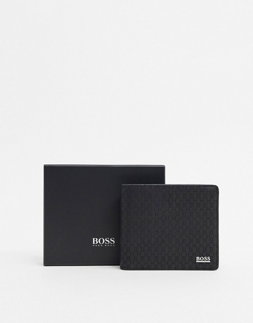 BOSS Crosstown leather wallet in black