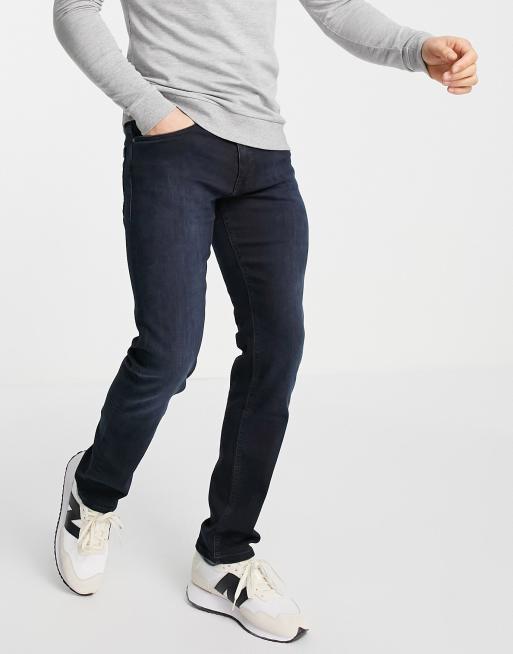 BOSS – Delaware – Mellanblå slim jeans