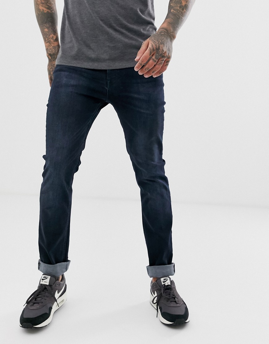 BOSS - Delaware - Mørkvasket jeans i smal pasform-Blå