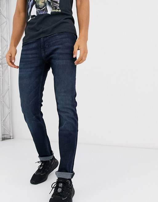 BOSS Delaware slim fit jeans in dark wash blue
