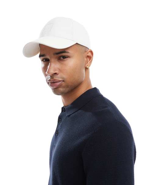 BOSS Derrel box logo cotton baseball cap in stone - view 1