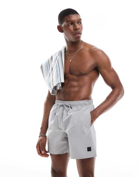 BOSS – Dive – Badeshorts in Grau mit Cargotaschen - view 1