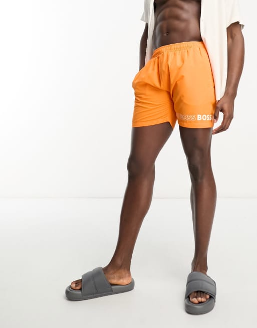 BOSS Dolphin swim shorts in bright orange