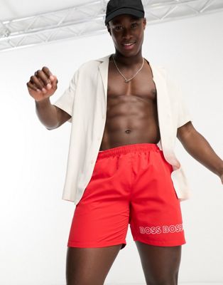 BOSS Dolphin swim shorts in bright red