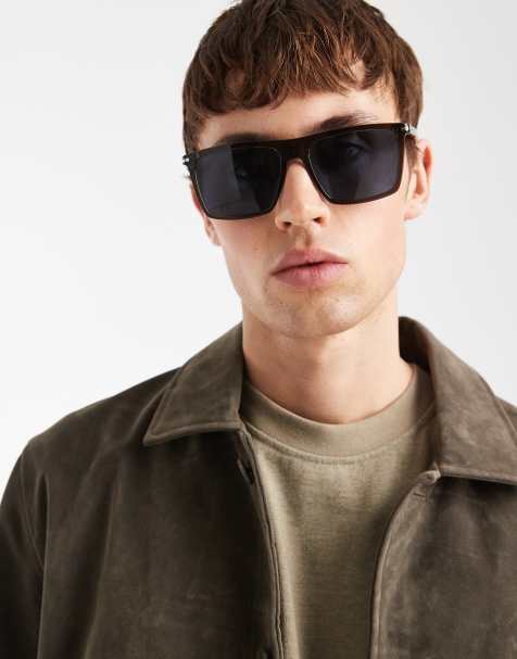 BOSS – Eckige Sonnenbrille in Grau - view 1