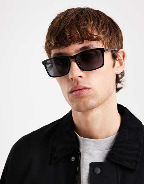 BOSS – Eckige Sonnenbrille in Schwarz - view 1