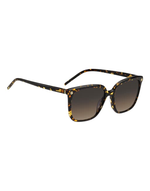 BOSS eckige Sonnenbrille mit braun-grau getönten Gläsern in Braun, 4 von 6