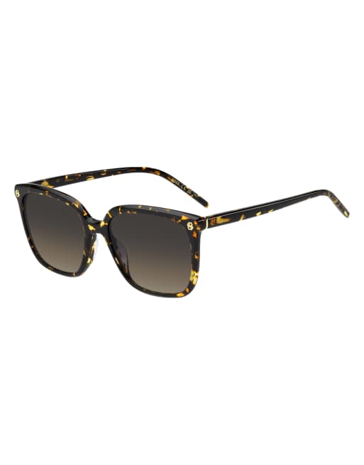 BOSS eckige Sonnenbrille mit braun-grau getönten Gläsern in Braun, 5 von 6