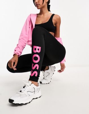 BOSS Eleg logo leggings in Black - ASOS Price Checker