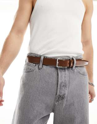 Hugo Boss Boss Erman Leather Belt In Brown