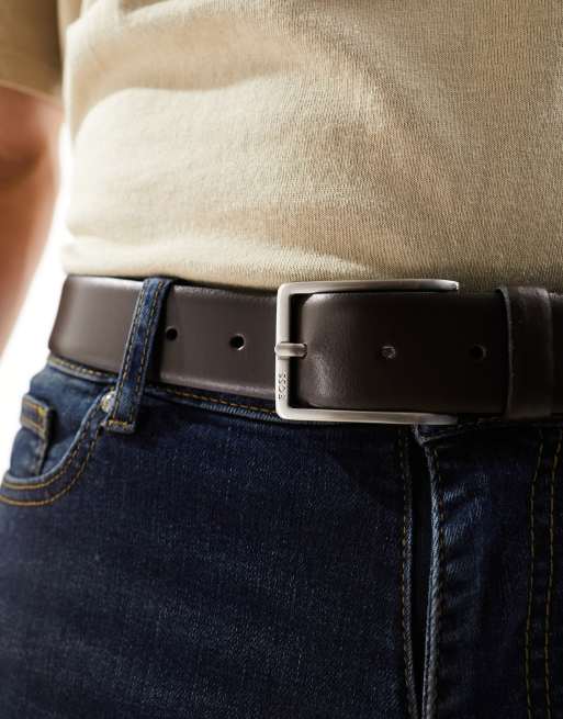BOSS - Erman - Leren riem in bruin