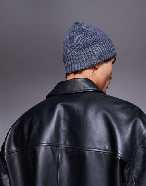 Boss Fati knitted beanie hat in grey, 2 of 4