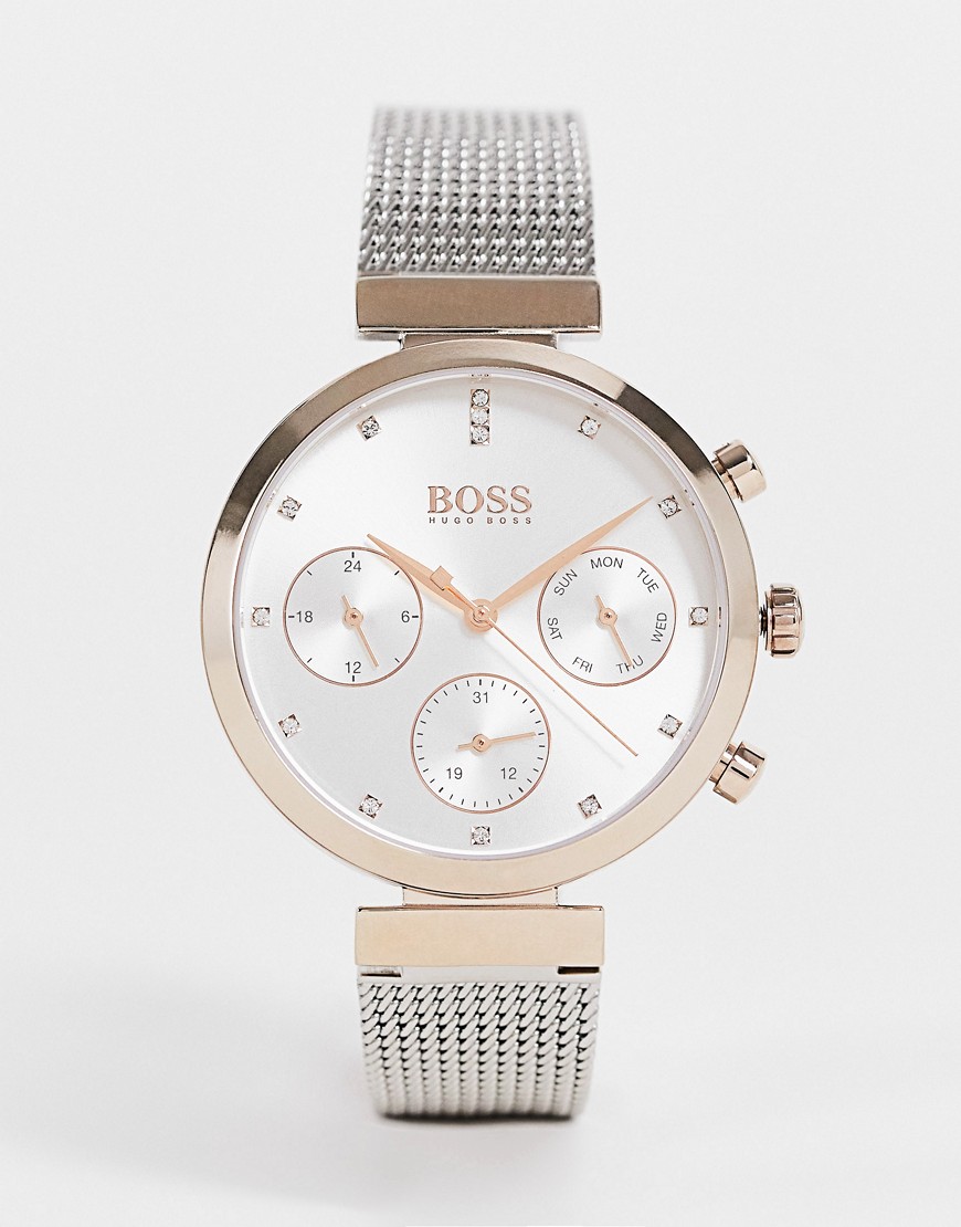 Boss flawless mesh watch 1502551-Silver