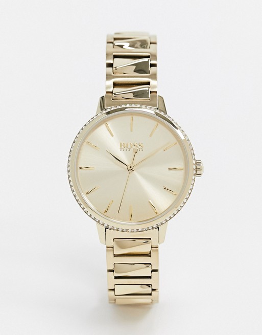 BOSS gold crystal set watch 1502541
