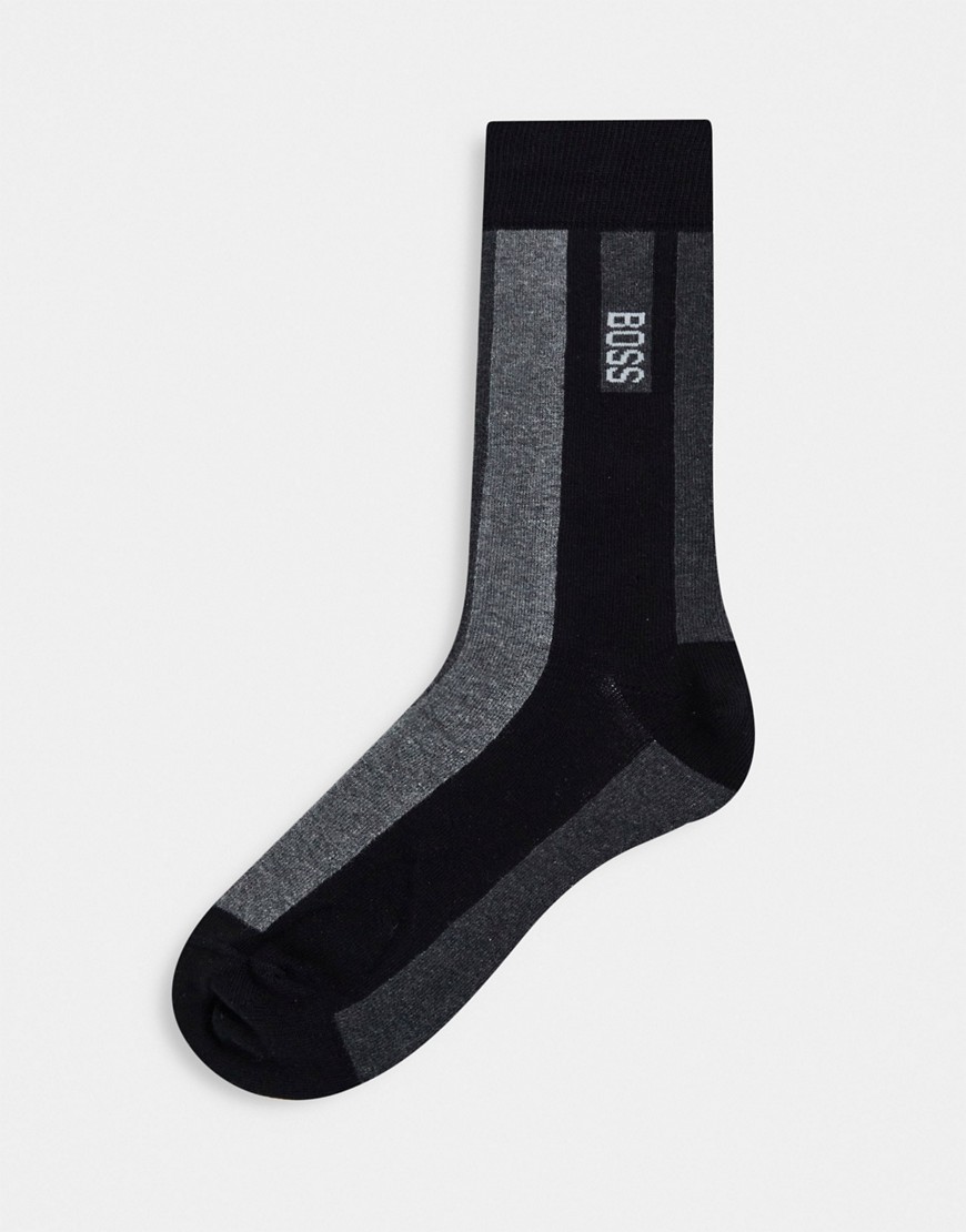 BOSS graphic block socks in black