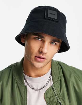 BOSS Green BOSS Green Alotus reversible bucket hat in black with detachable branding