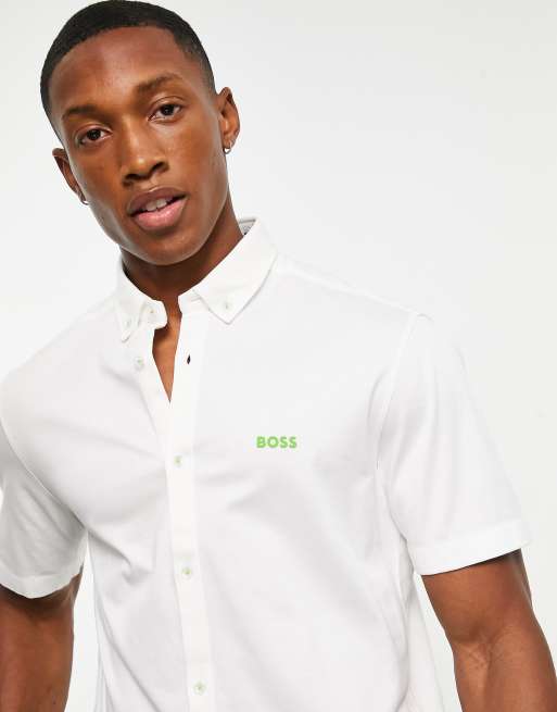 Boss white short outlet sleeve shirt