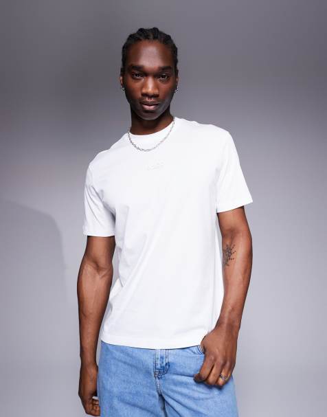 BOSS Green 10 central logo t-shirt oversized fit in white