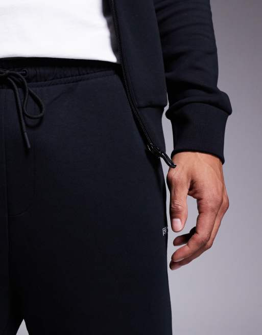 BOSS Green Hadiko cuffed joggers regular fit in black CO-ORD, 3 of 5