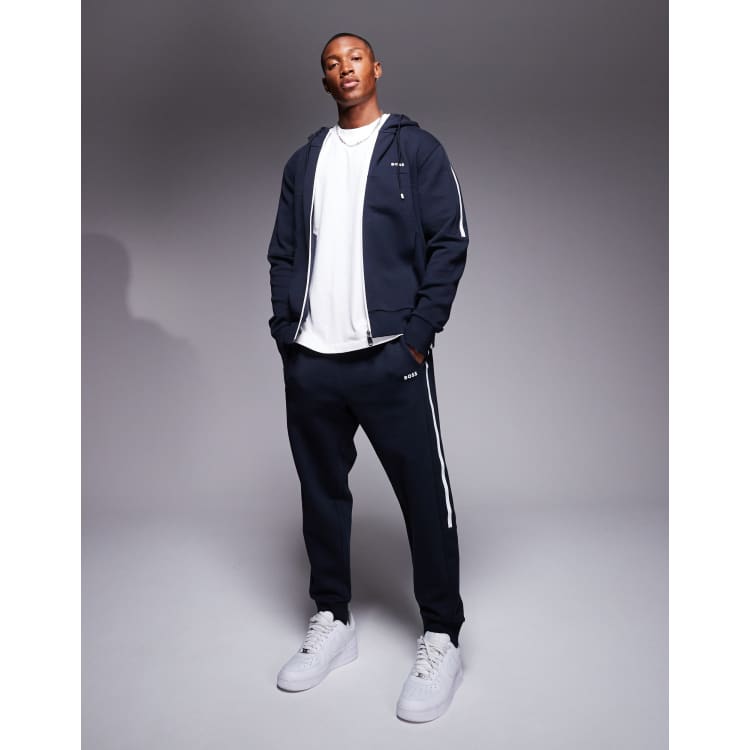 Boss Athleisure Navy Blue Boss Tracksuit Pants Black And Blue Boss