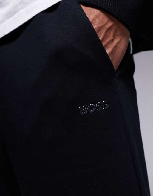 BOSS Green Hadiko cuffed trackies regular fit in black (part of a set), 4 of 5