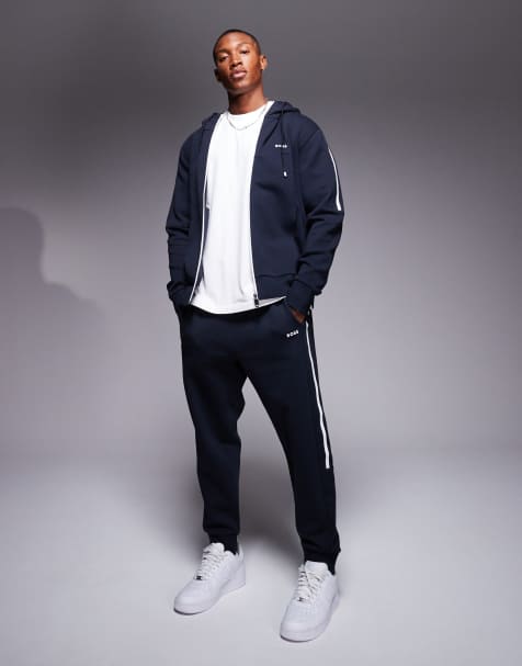 BOSS Green Hadiko cuffed trackies regular fit in navy (part of a set) - view 1