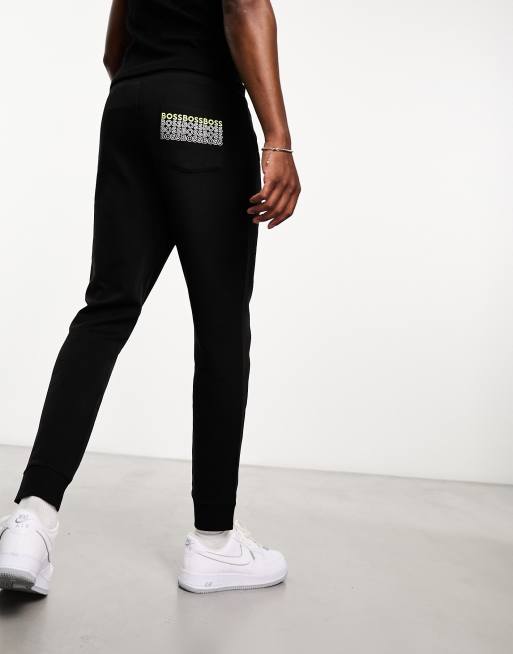 BOSS Green Hadiko regular fit joggers in black ASOS