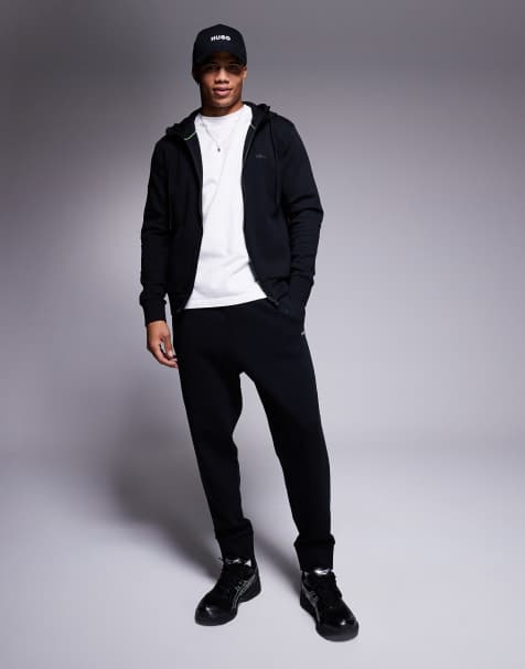 BOSS – Green Hadiko – Svarta joggingbyxor i regular fit med muddar, del av set - view 1